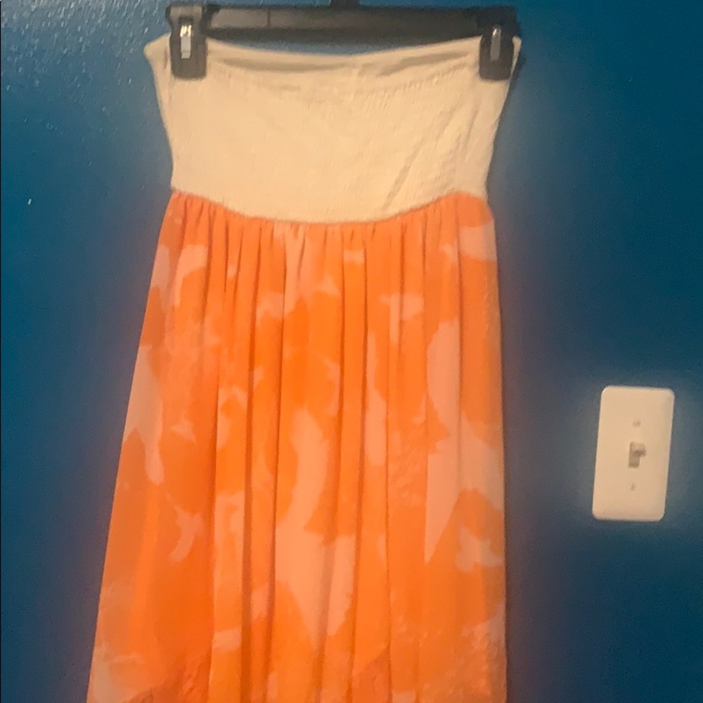 Fire Los Angeles orange tube dress w/flowy skirt - Picture 6 of 7